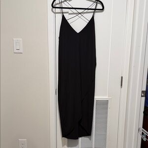 Black high low wrap dress